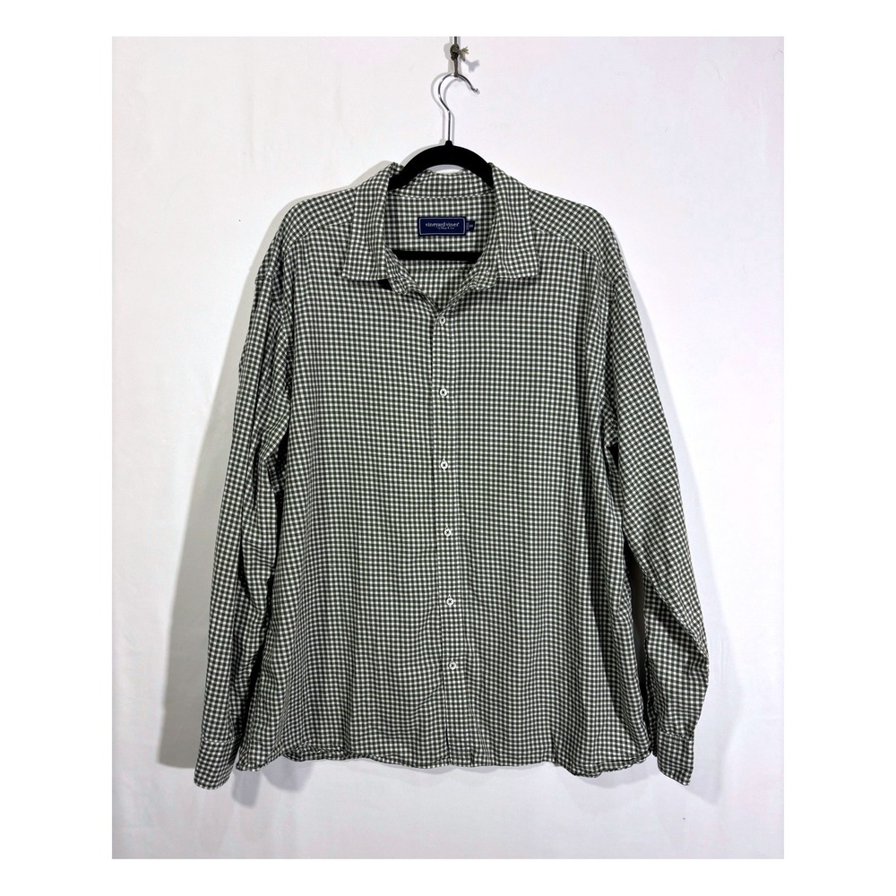 Preppy Gingham Vineyard Vines Cashmere Blend Shirt Mens XXL Green